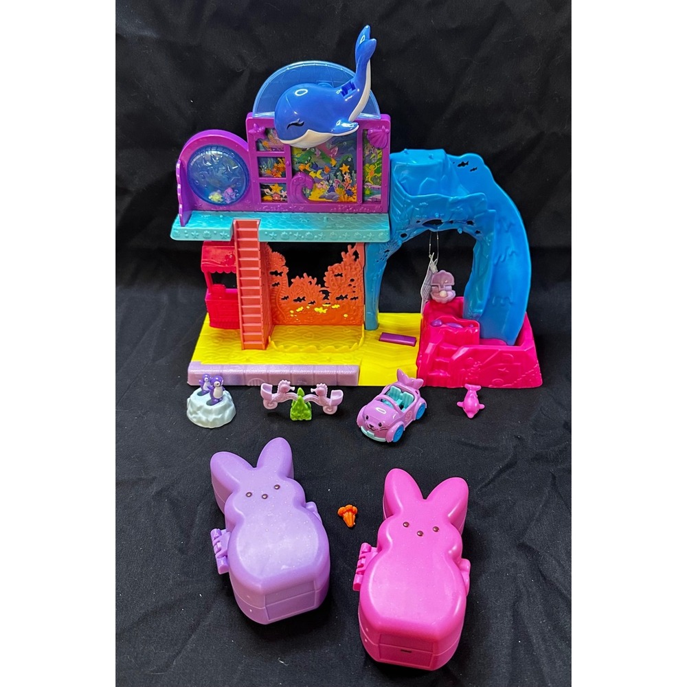 Polly Pocket Pollyville Aquarium Playset Whale Slide with Peeps Cases & Figures